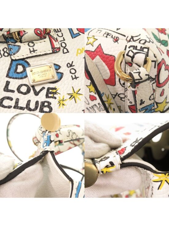 Dolce & Gabbana Shishiri Leather White Multicolor Backpack & main image 8